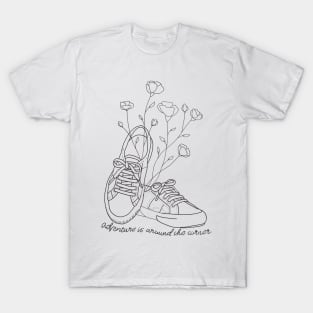 Shoes art with flowers T-Shirt